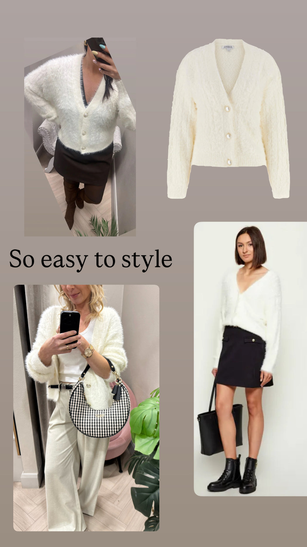 Guess kinako cream cardi