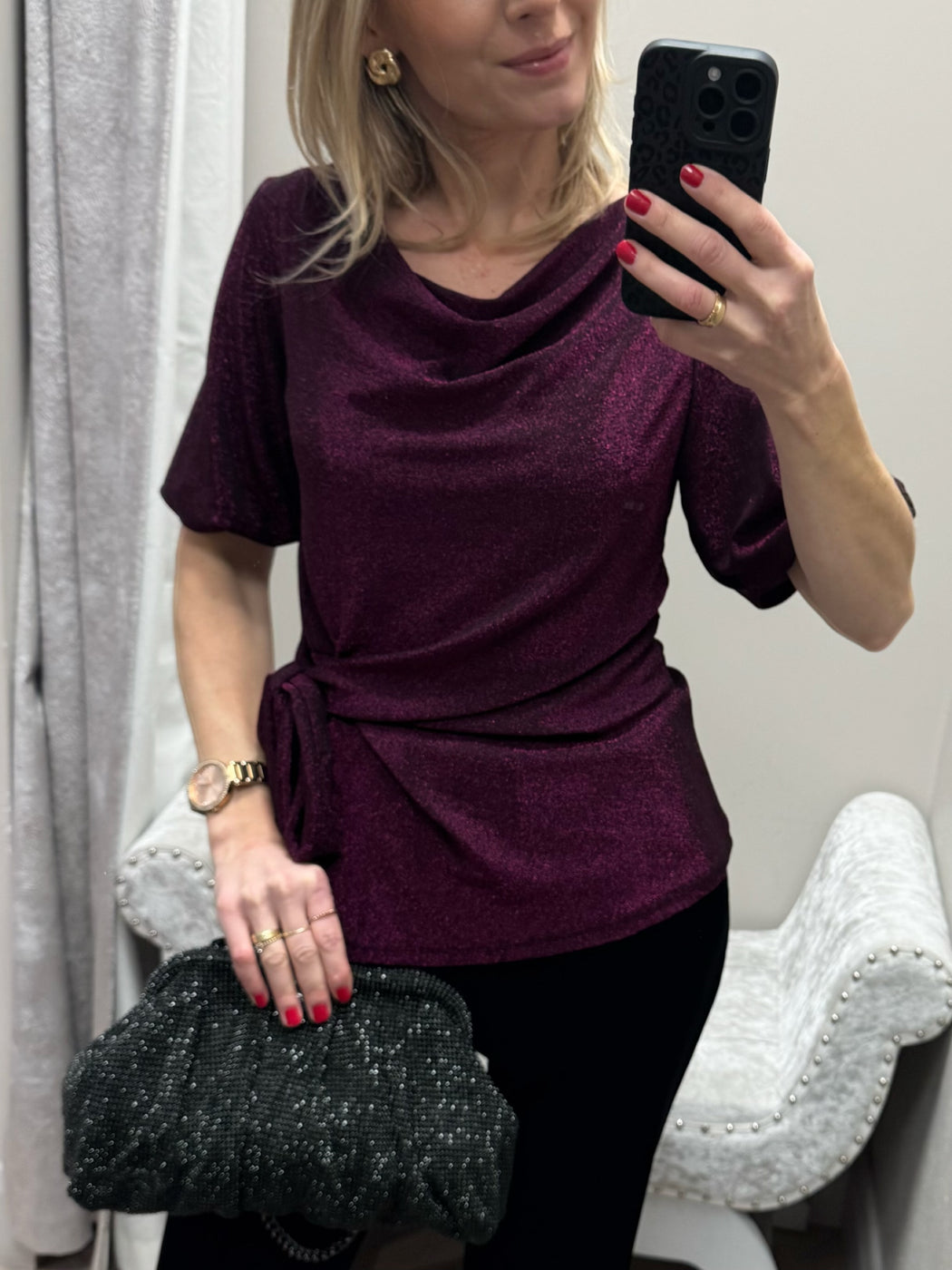 Suri magenta wrap top