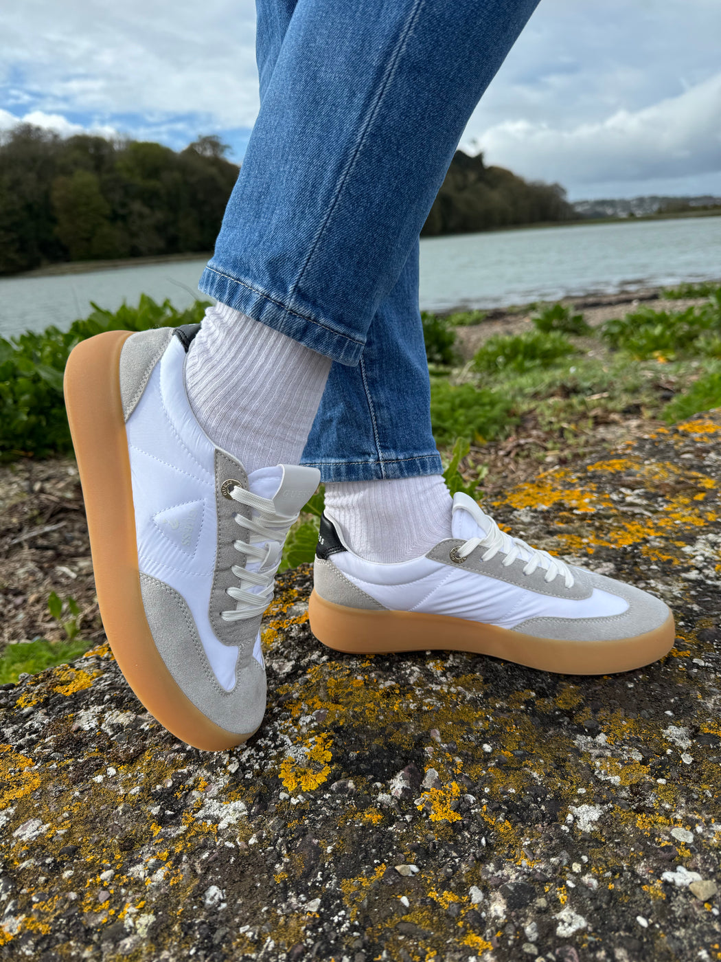 Guess suede insert trainer