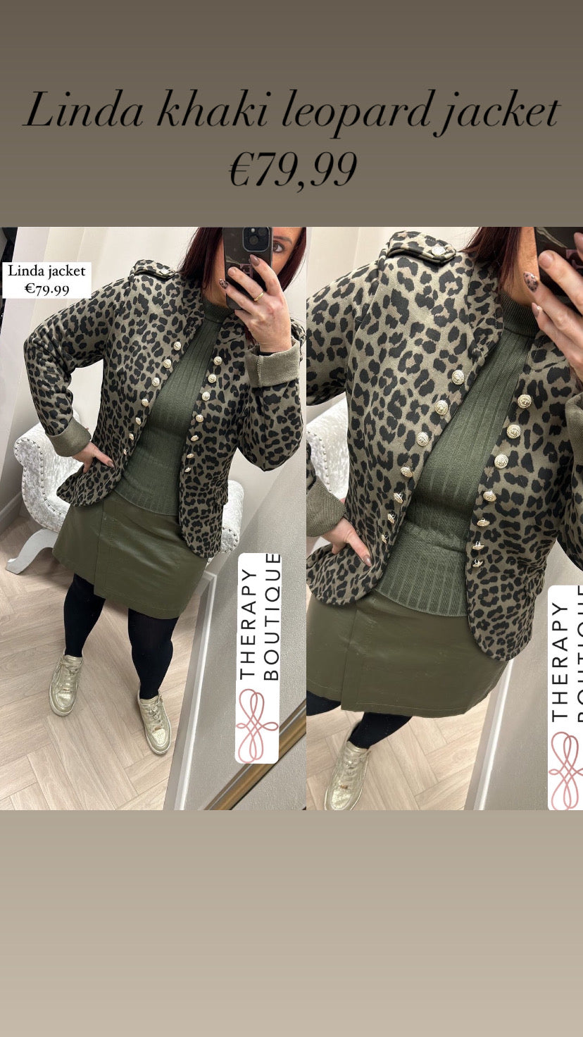 Linda khaki leopard jacket