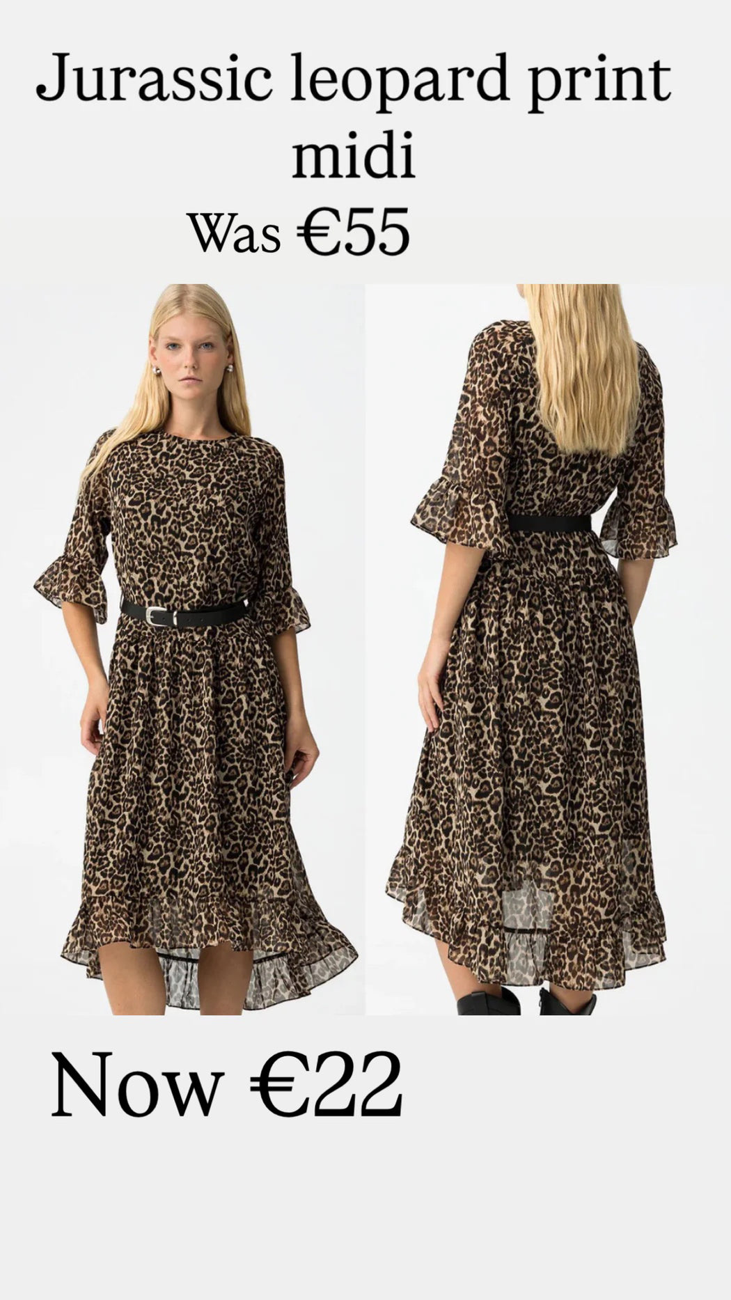 Jurassic leopard print midi