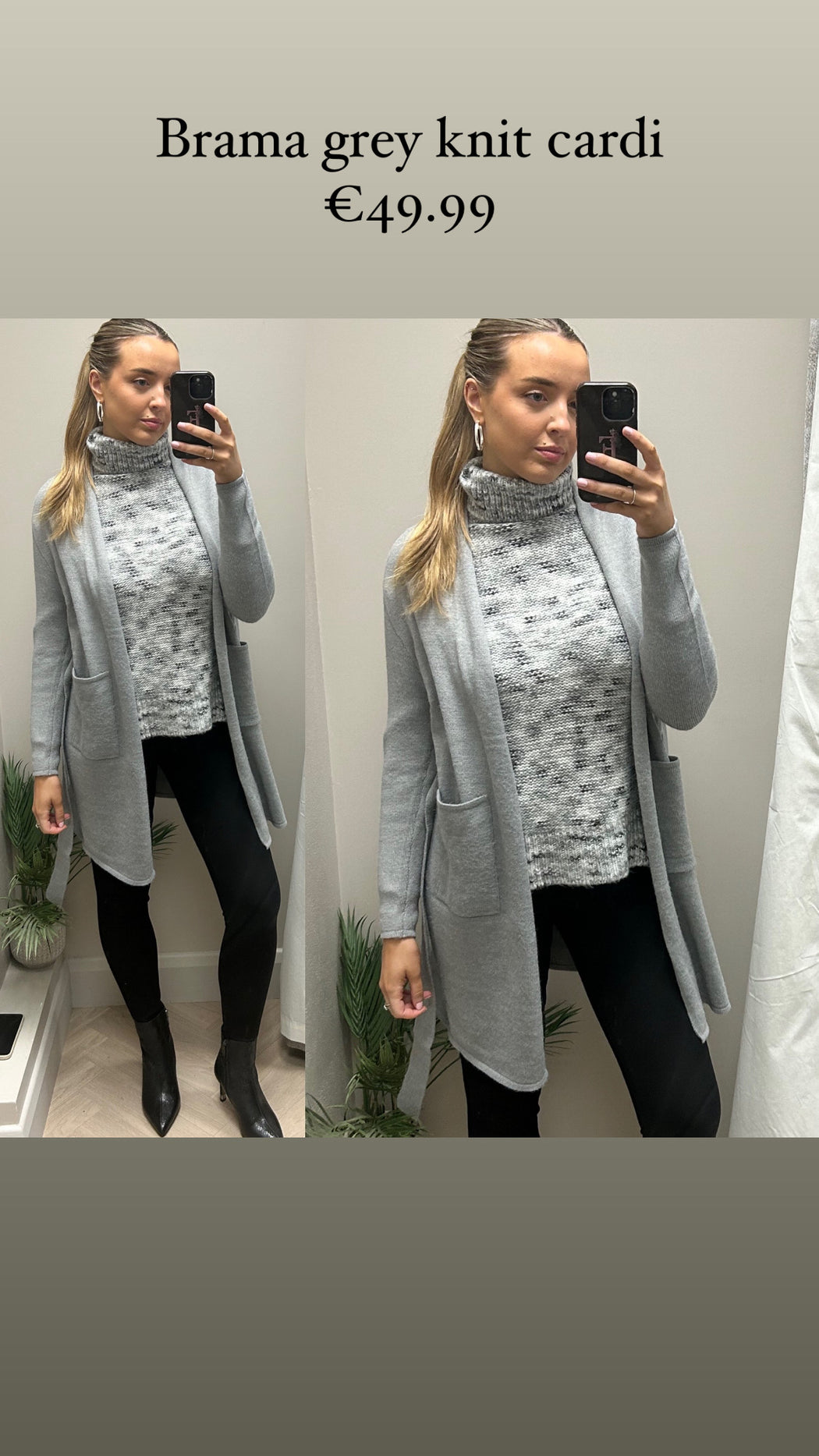 Brama grey knit cardi