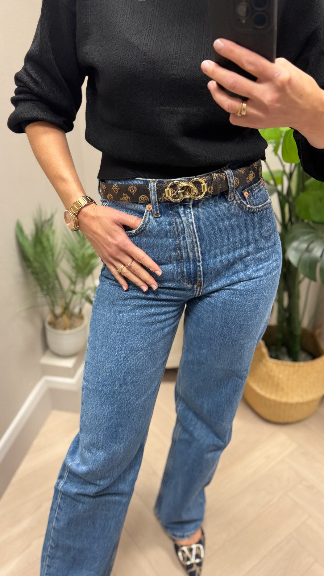 4G Peony guess Logo reversibke buckle Belt bw9244p5330