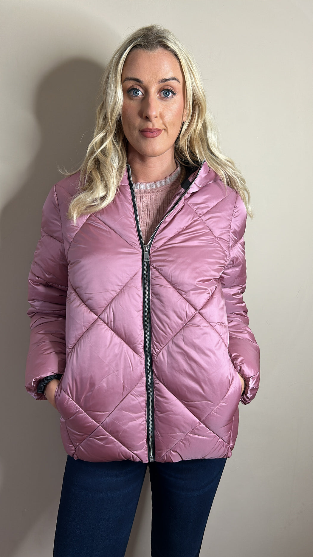 Santana pink puffer coat