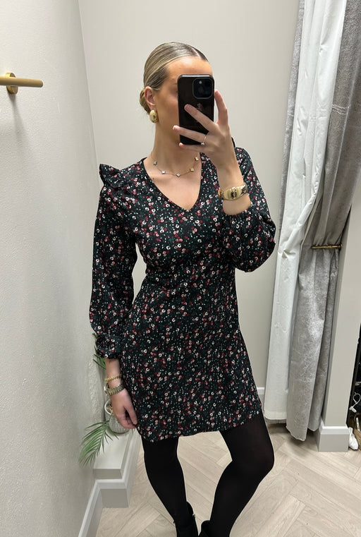 Delma black floral dress