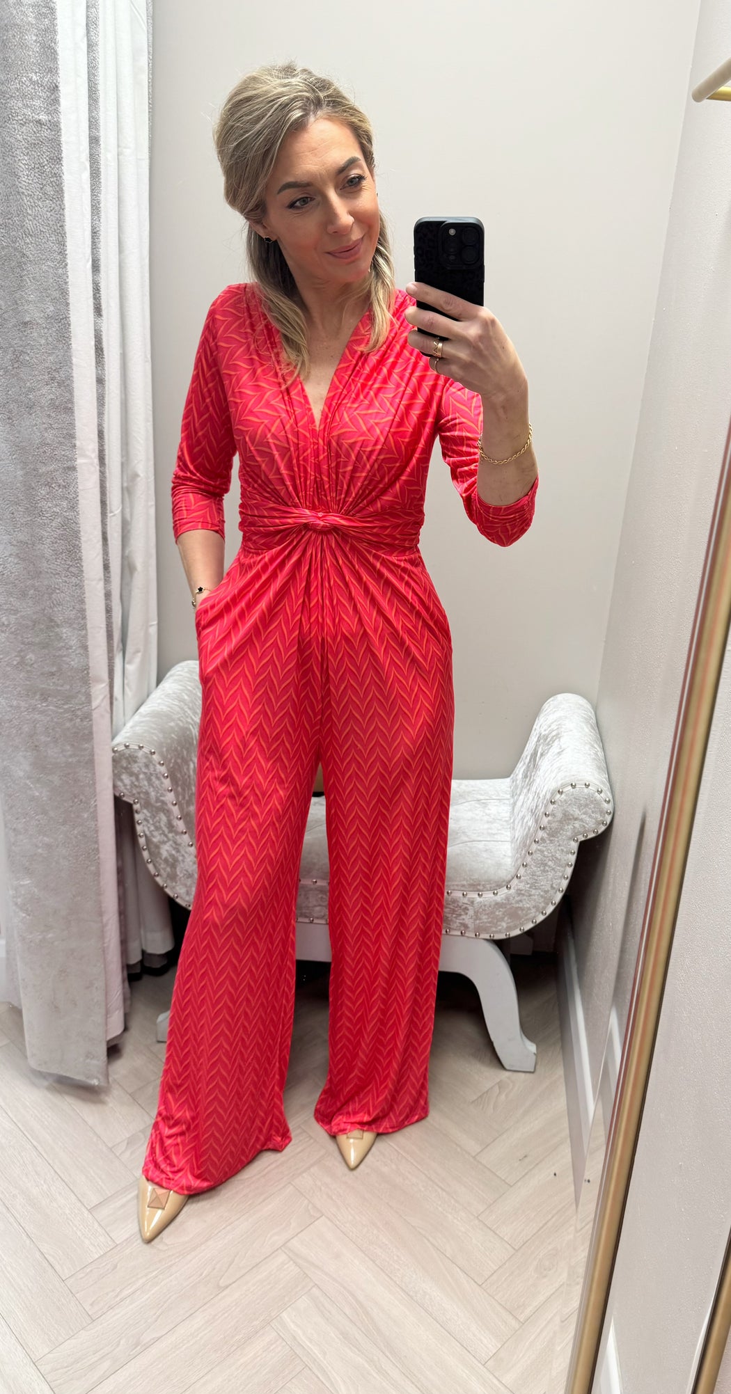CORAL PRINT SOPHIA JUMPSUIT