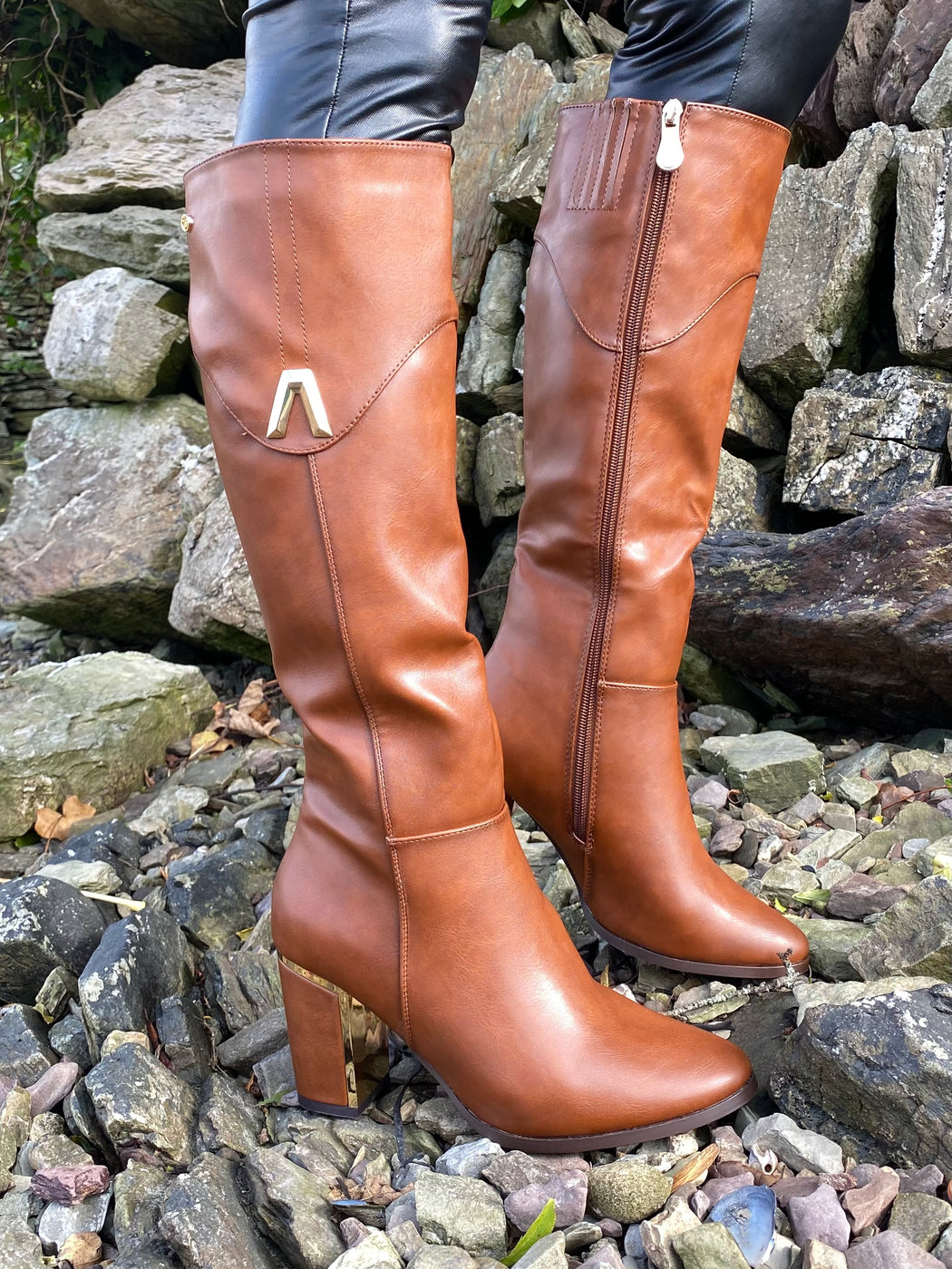 Haffar one driftwood knee high boots