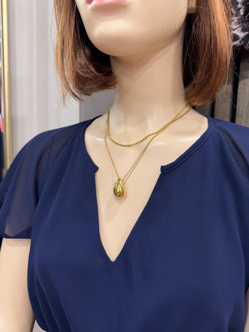 HEMATITE_A gold chain