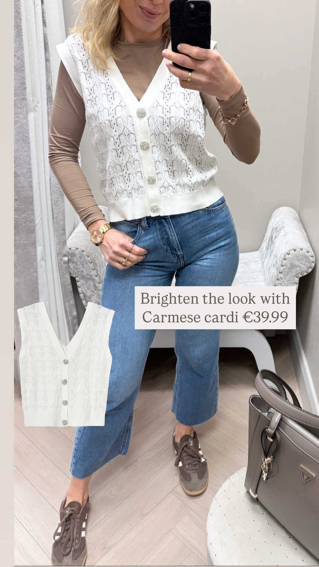 Carmese sleeveless cardi