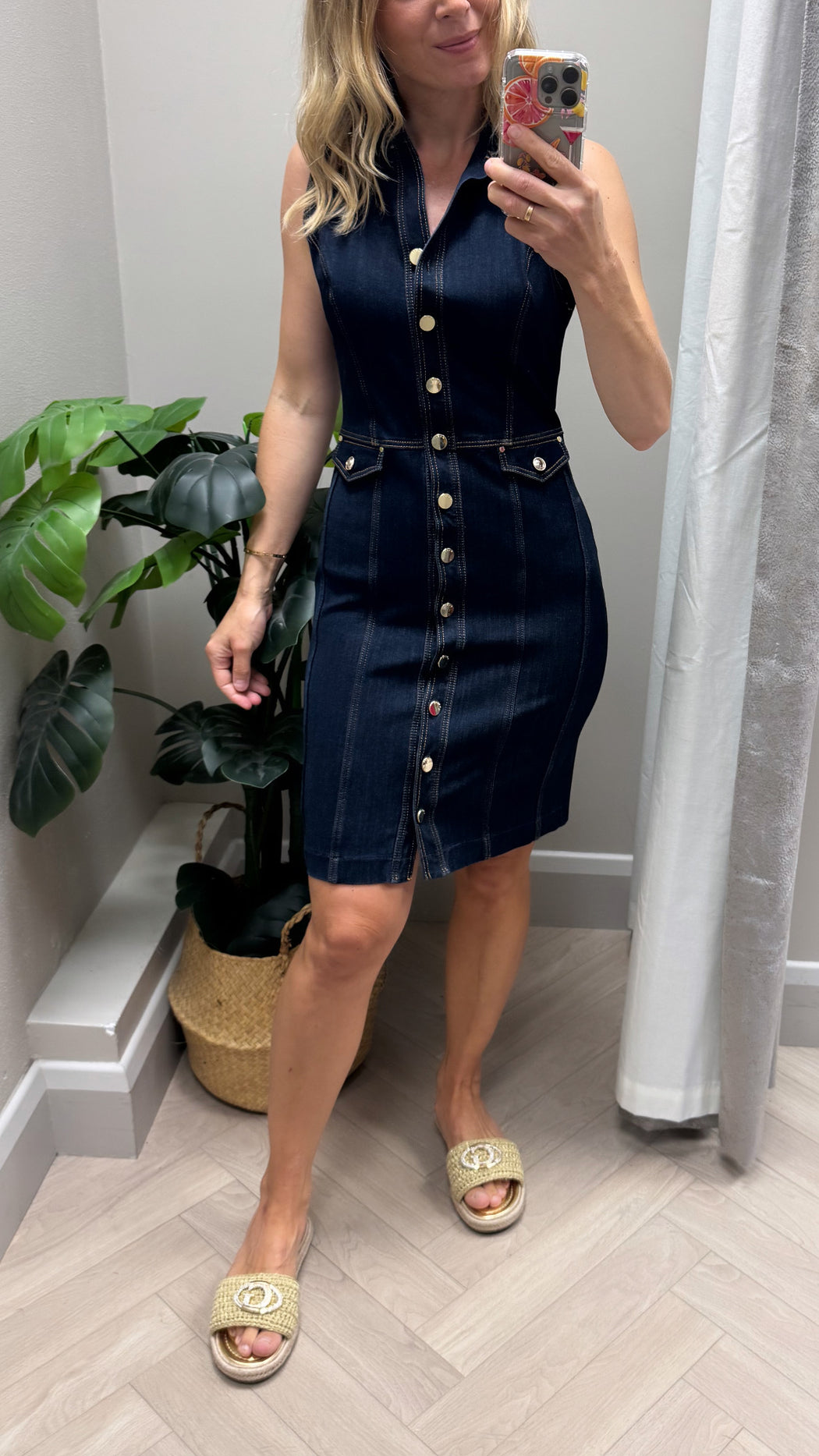 Eco guess destiny denim midi dress