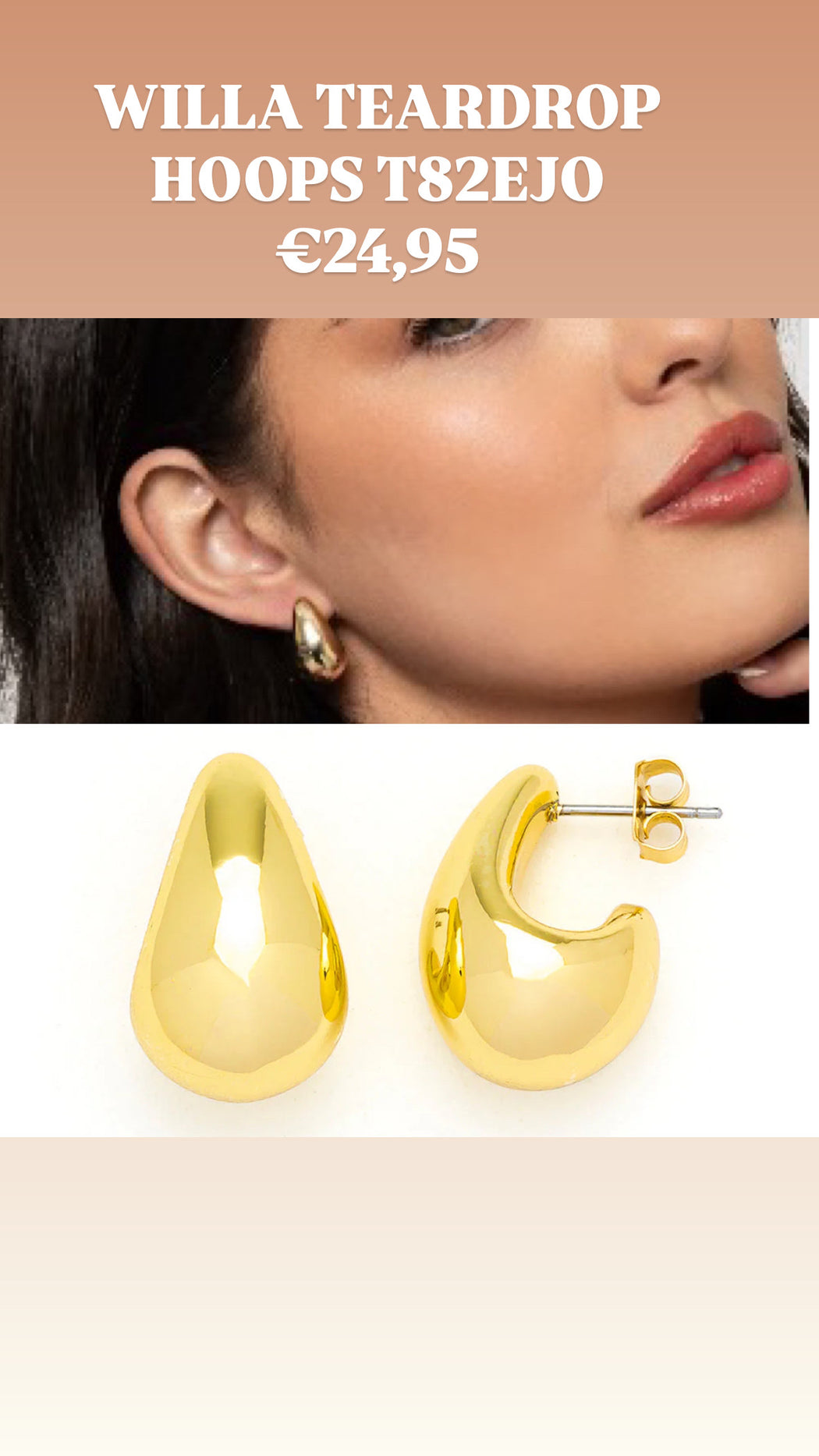 WILLA TEARDROP HOOPS T82EJO