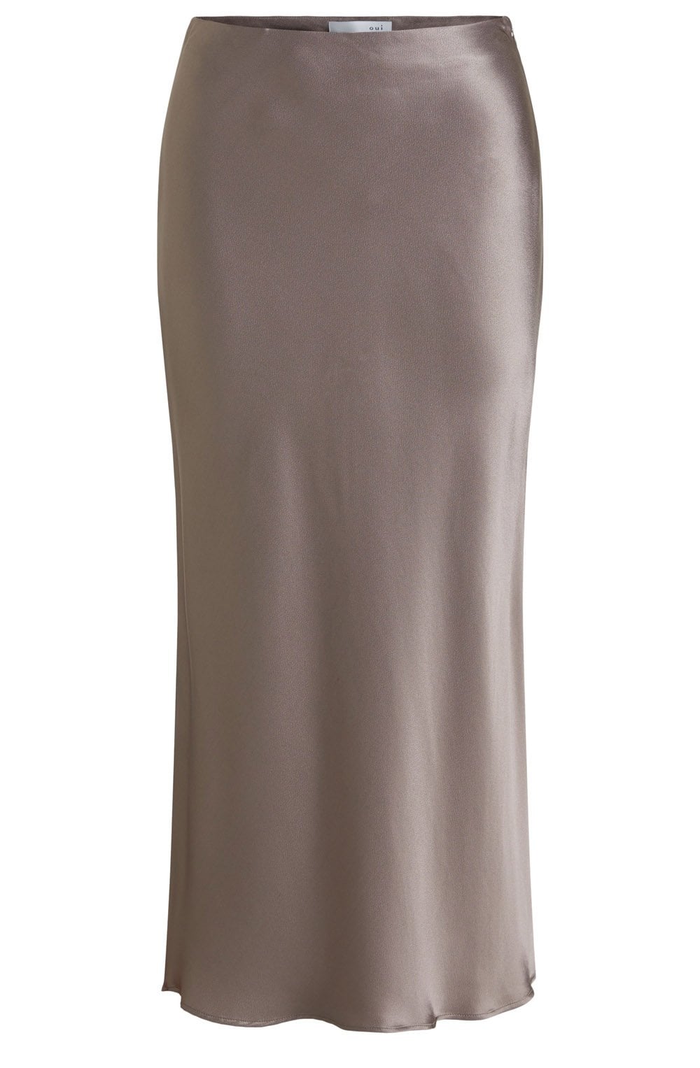 Zora taupe  satin midi skirt