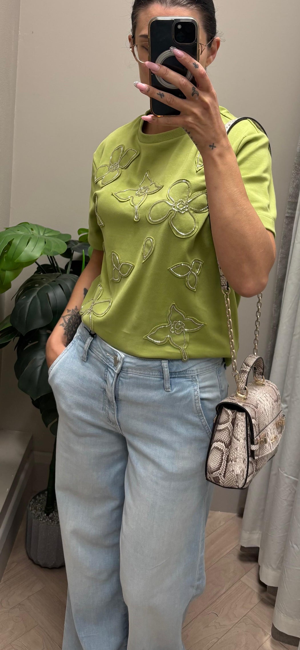 Guess Zoya wide leg crop denims