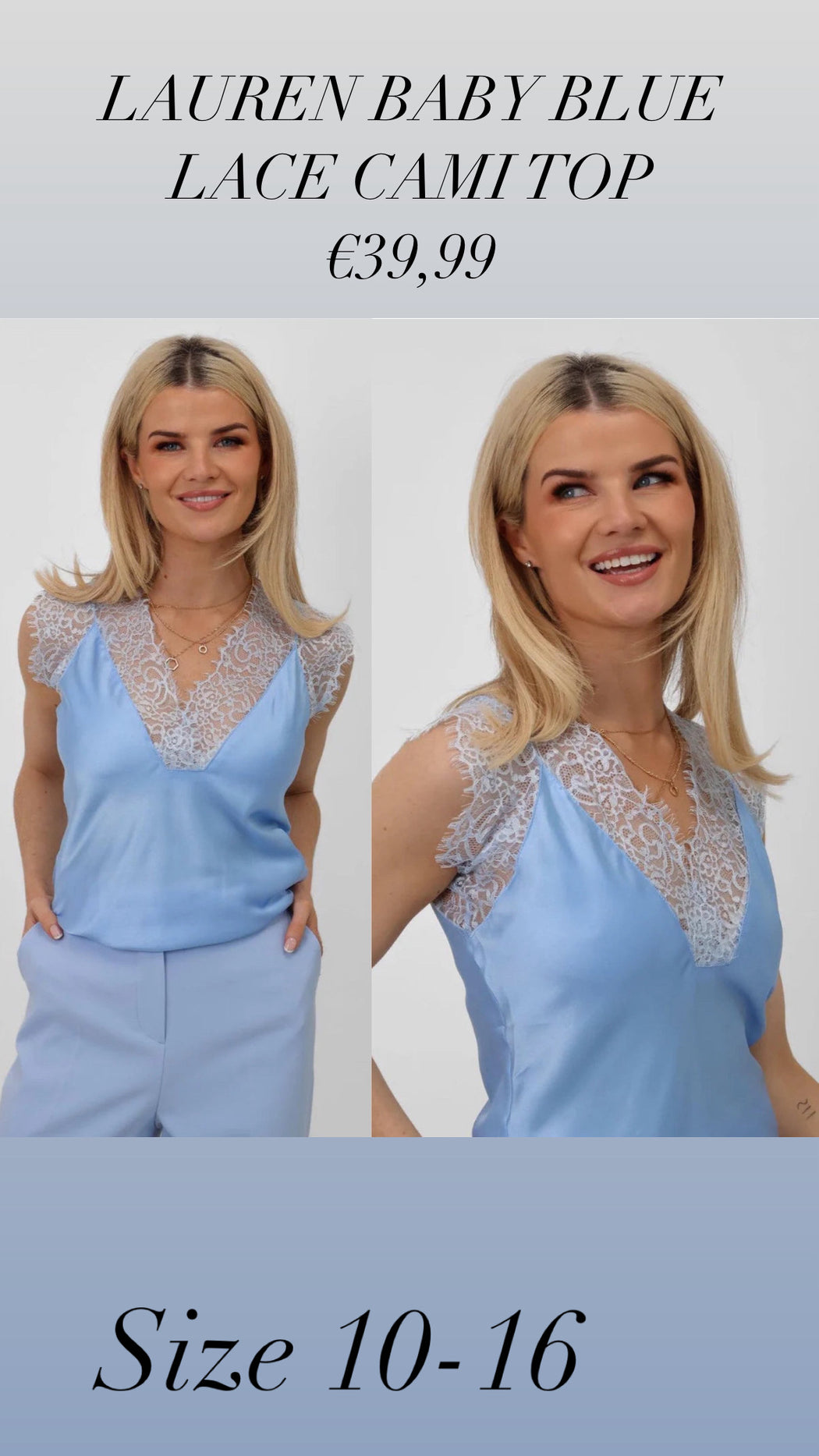 LAUREN BABY BLUE LACE CAMI TOP
