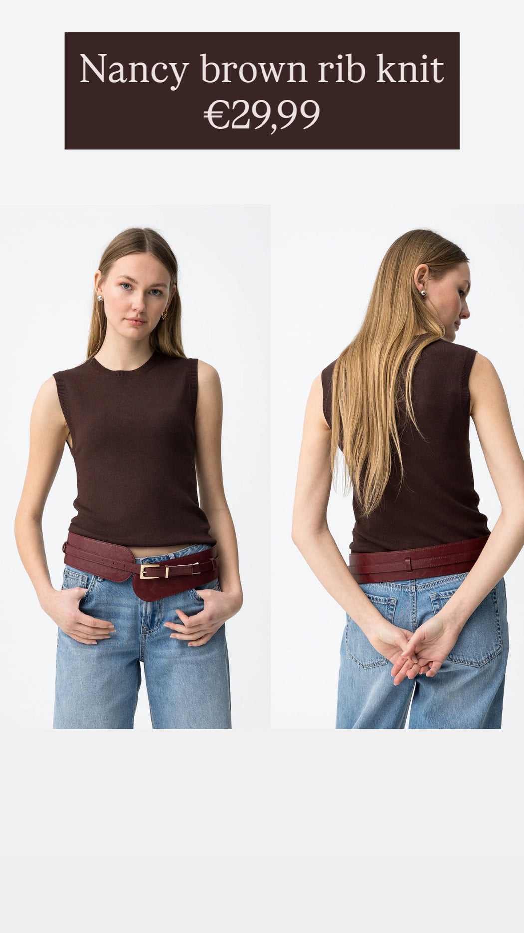 Nancy brown rib knit