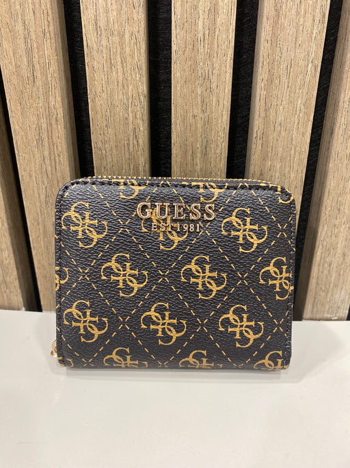 Guess brown logo laurel mini wallet QE8500137