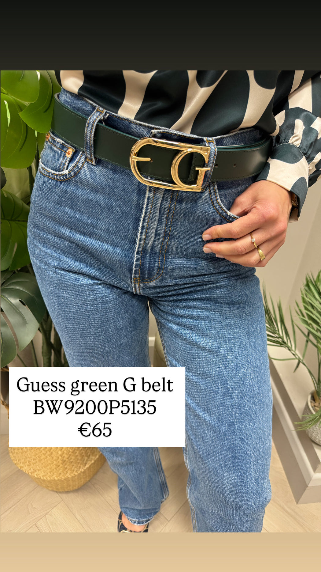 Guess green G belt BW9200P5135