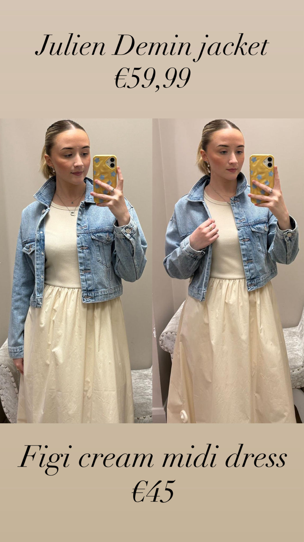 Figi cream midi dress