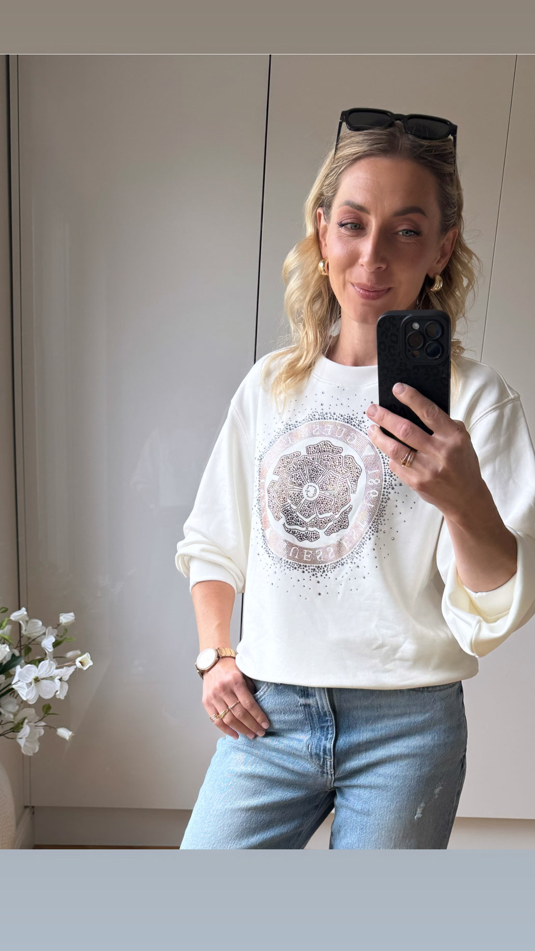 Guess peony logo sweater W5RQ05K7EX1