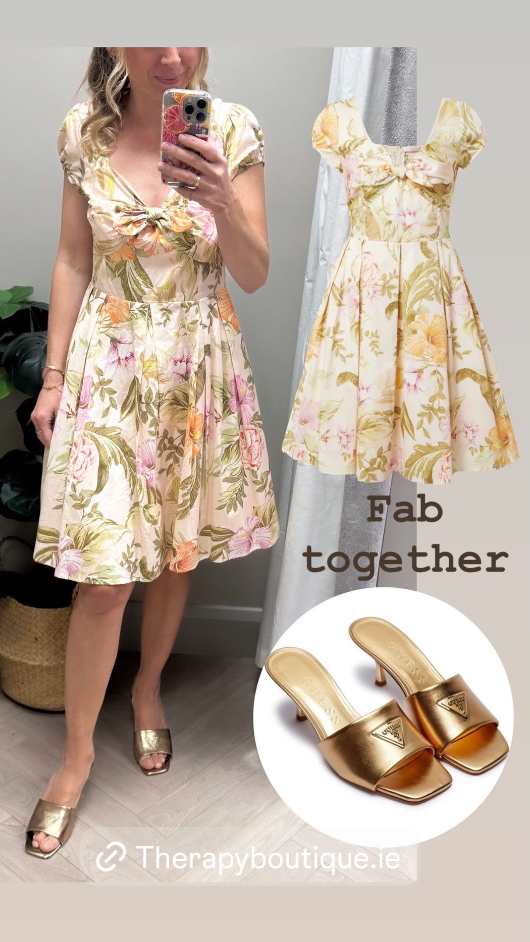 Floral karida Guess sweetheart dress