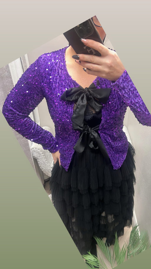 Purple Josie bow sequin
