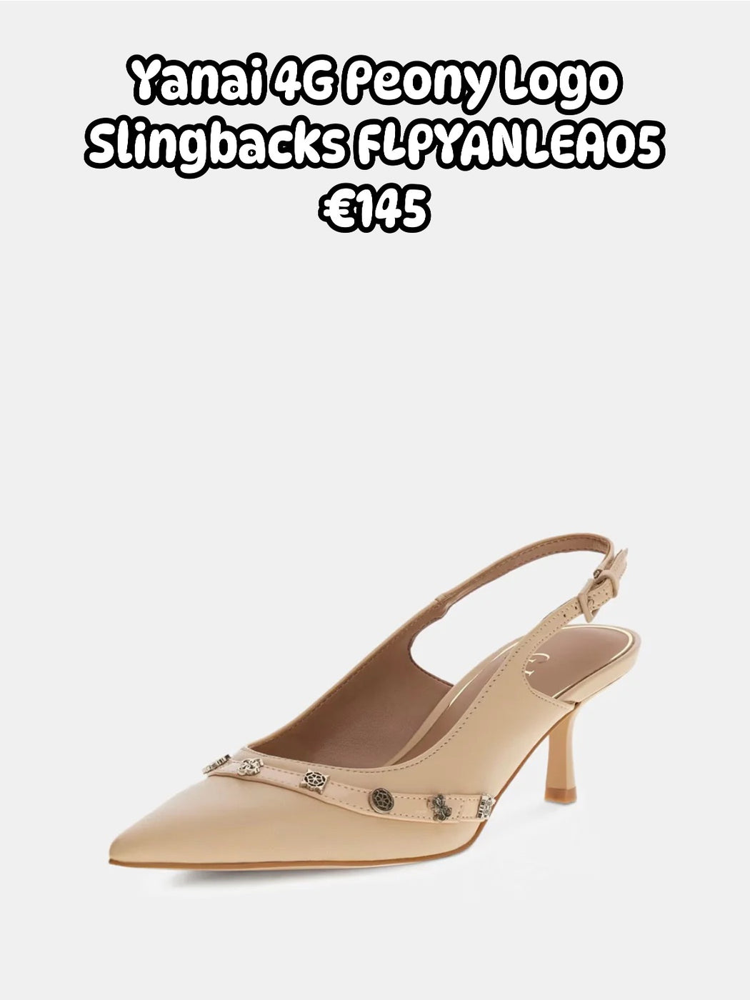 Yanai 4G Peony Logo Slingbacks FLPYANLEA05