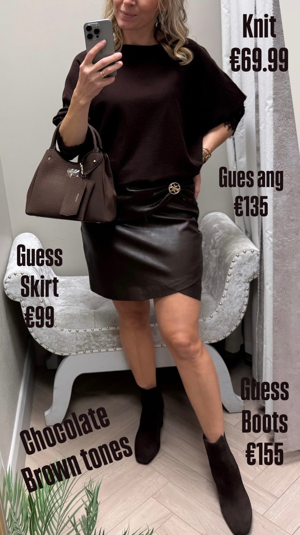 Guess Lorella Small Girlfriend Tote in Espresso cg230622