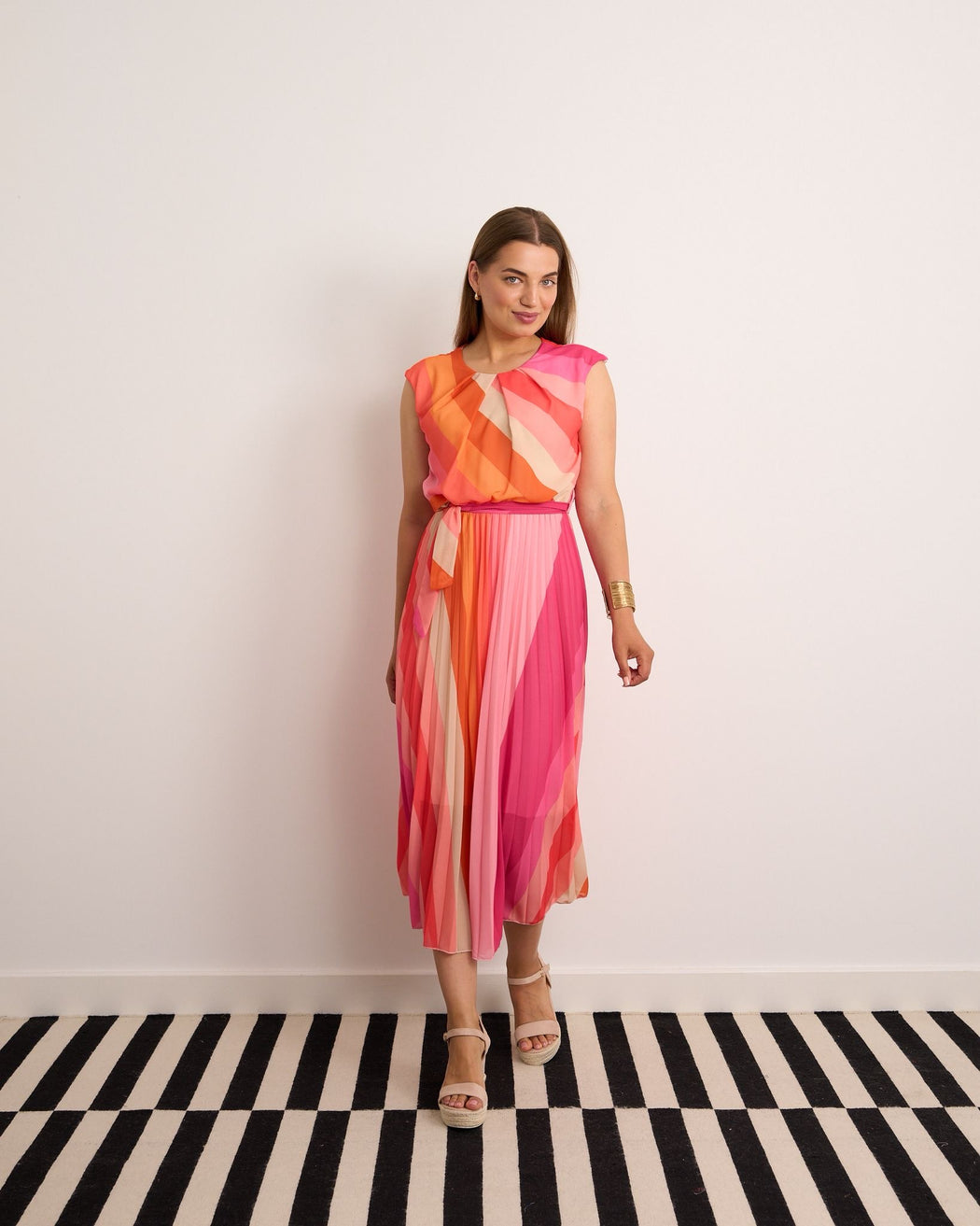 Rainbow pink midi