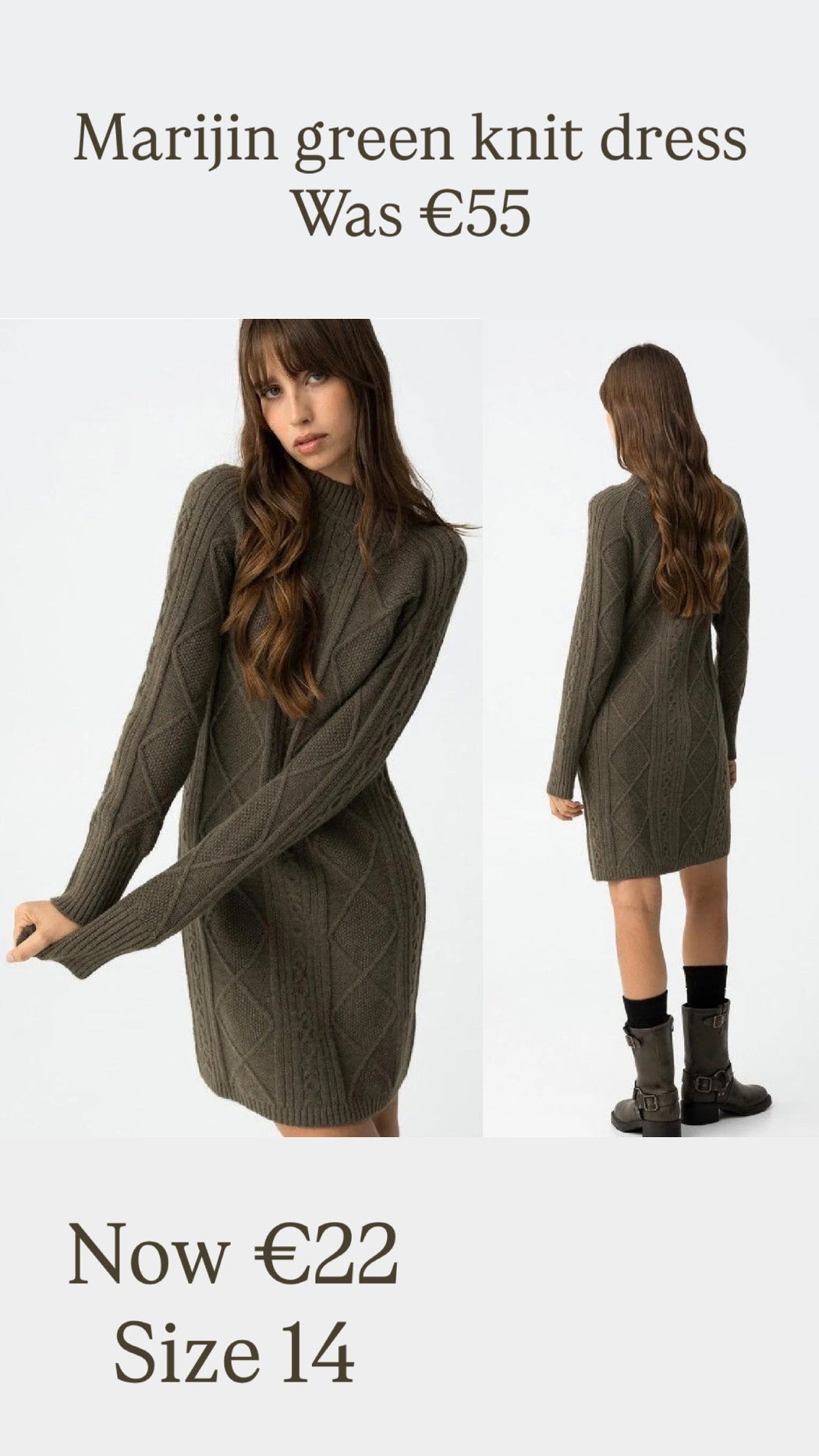 Marijin green knit dress