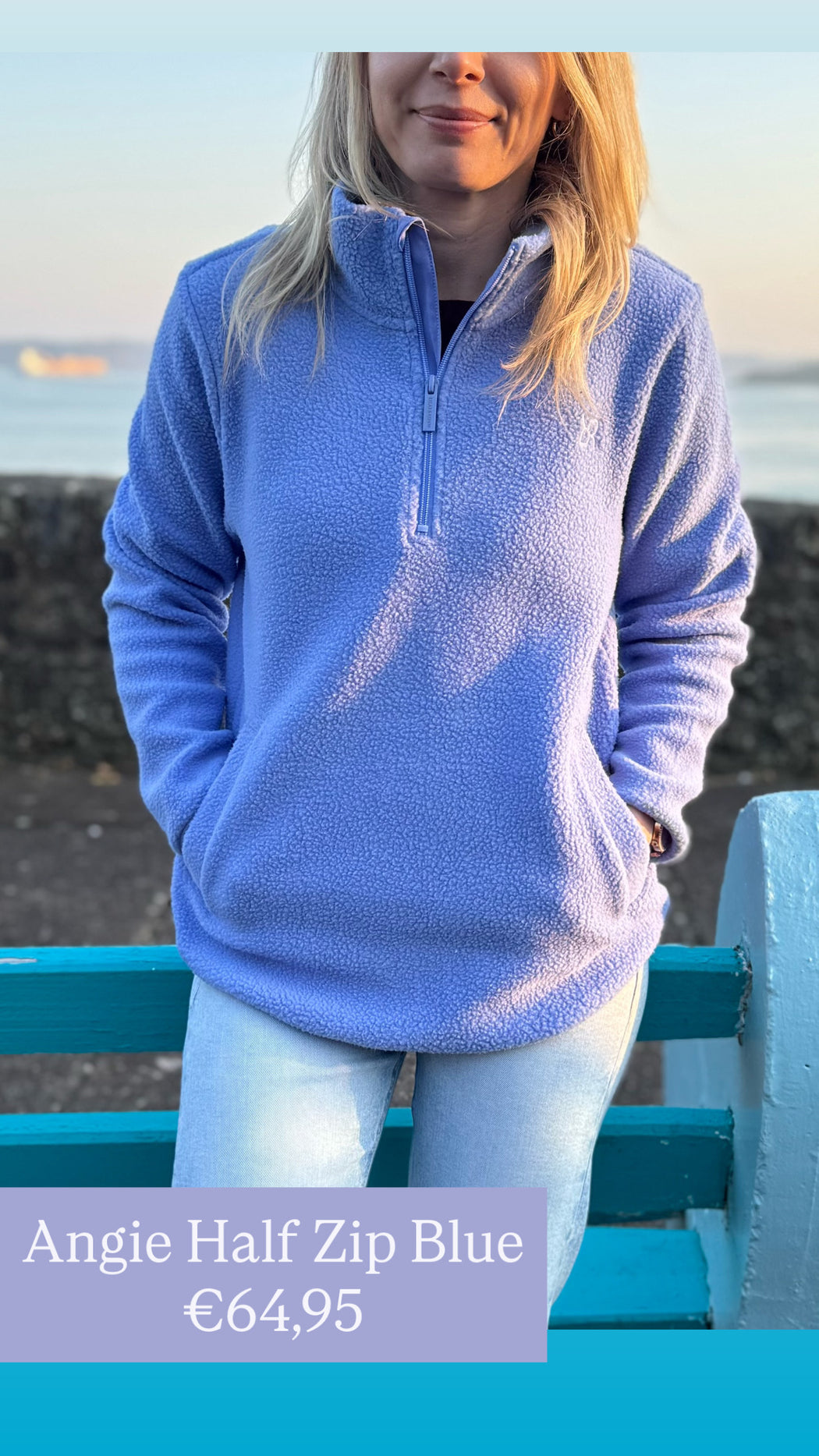 Angie Half Zip Blue
