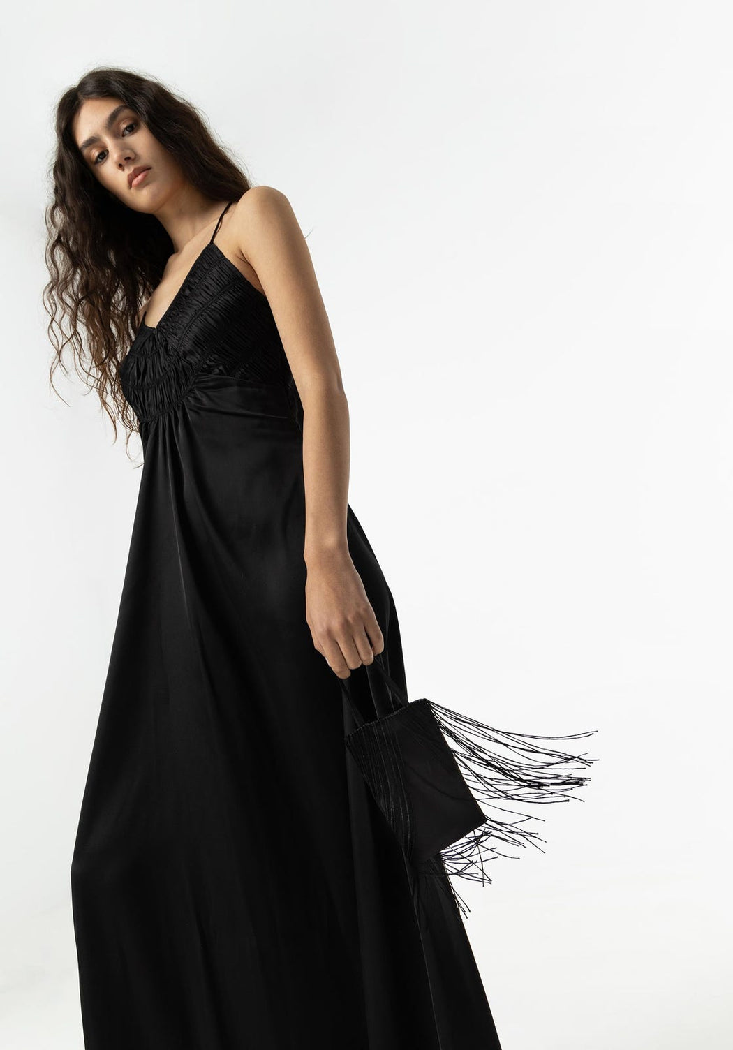 Smocky black maxi