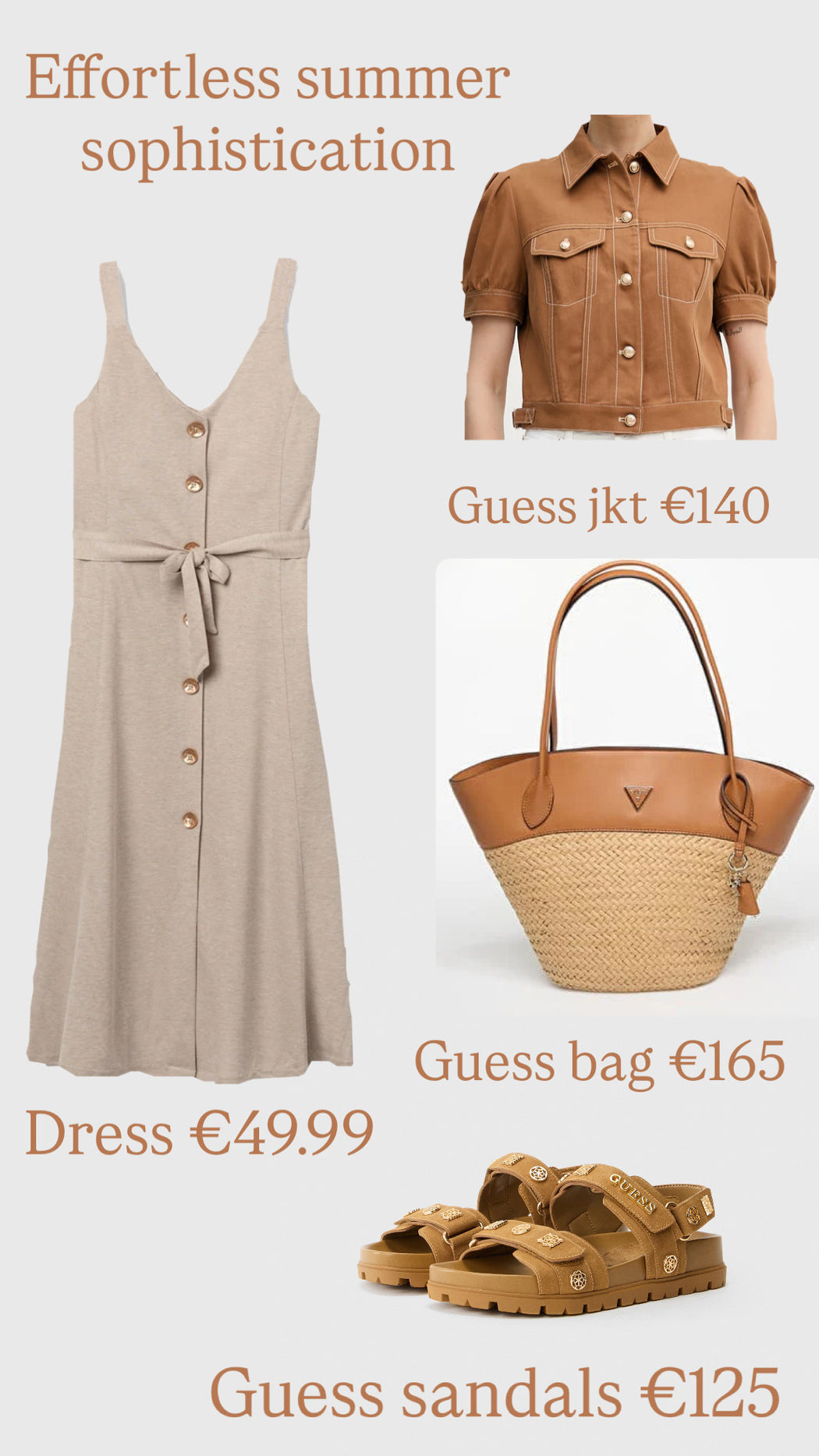 Shara beige gold button detail dress