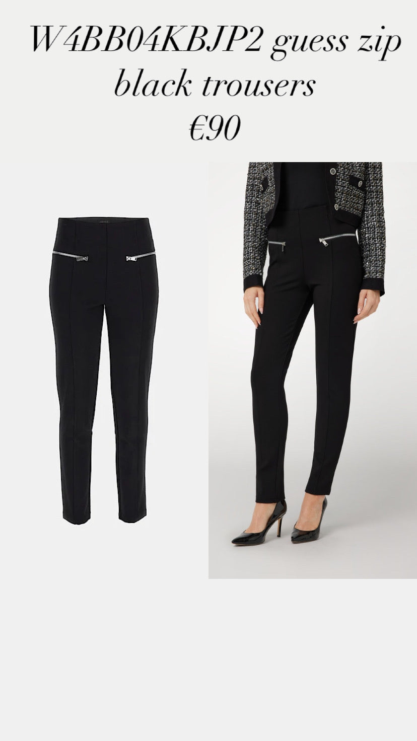 W4BB04KBJP2 guess zip black trousers