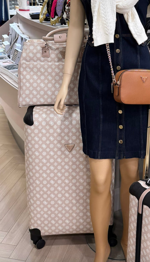 Beige white Wilder large suitcase