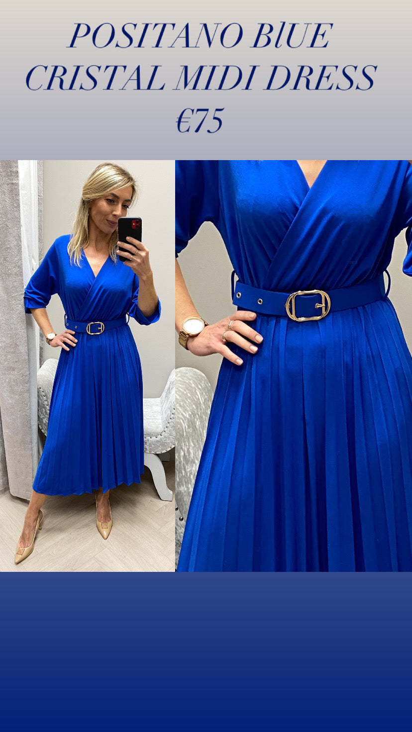 POSITANO BlUE CRISTAL MIDI DRESS