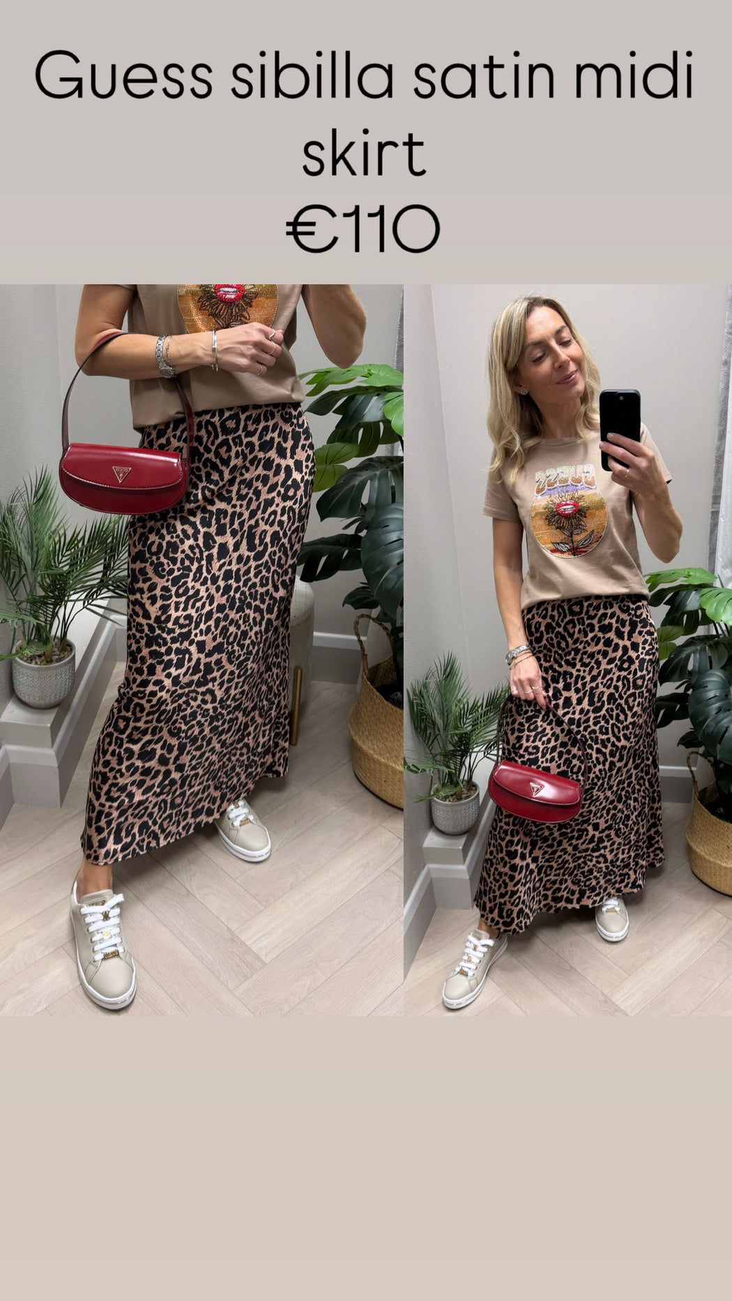 Guess sibilla satin midi skirt W5YD55WF1T2-P1MO