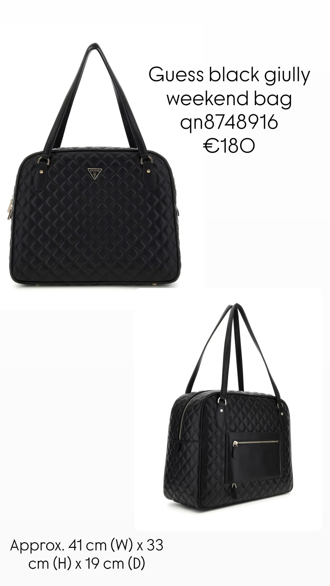 Guess black giully weekend bag qn8748916