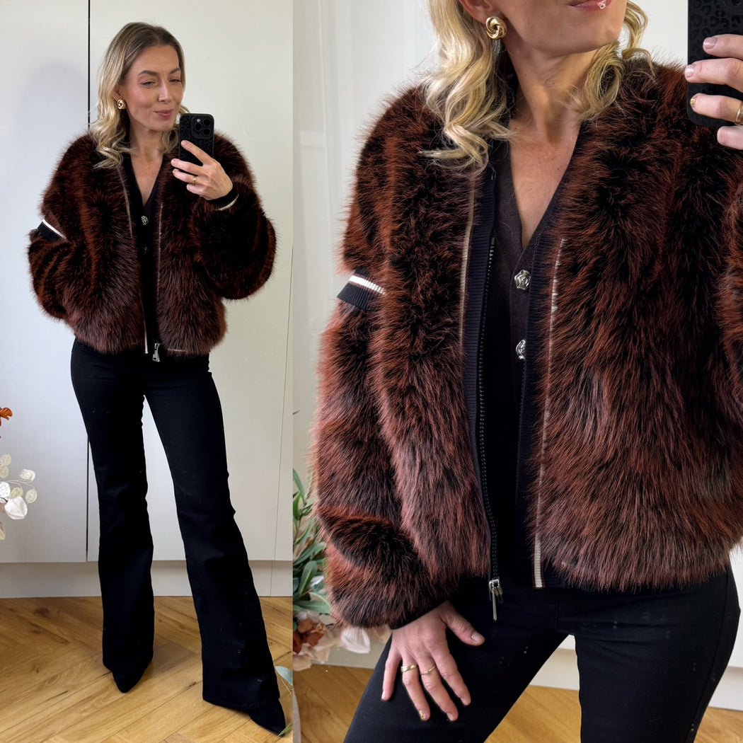 Guess Katia faux fur rib bomber