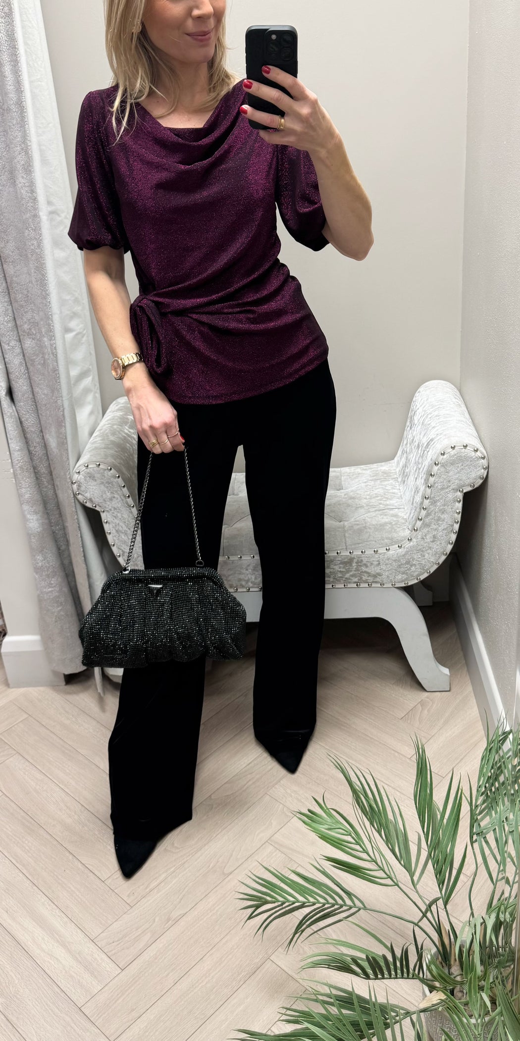 Suri magenta wrap top