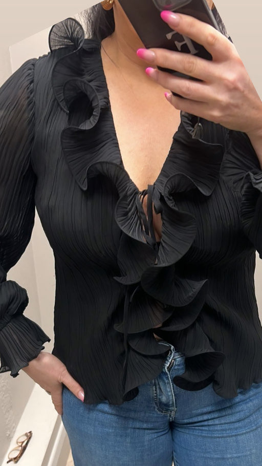 Guess chiffon ruffle blouse w6rh31wi342