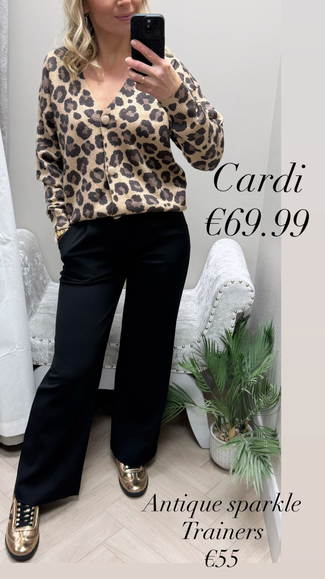 Camel Finn leopard Cardi