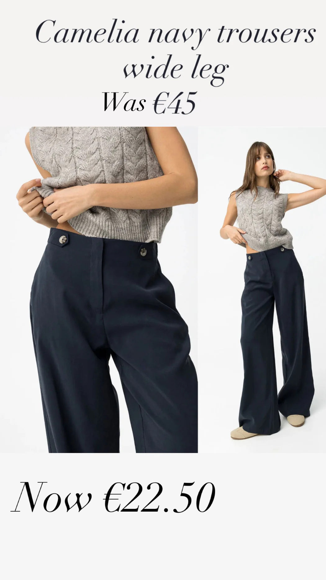 Camelia navy trousers wide leg