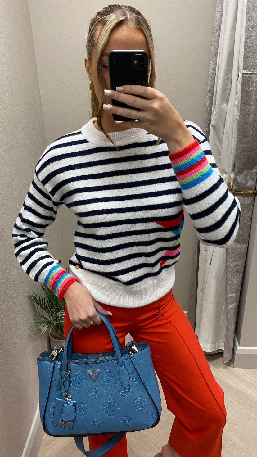 Darel navy stripe knit