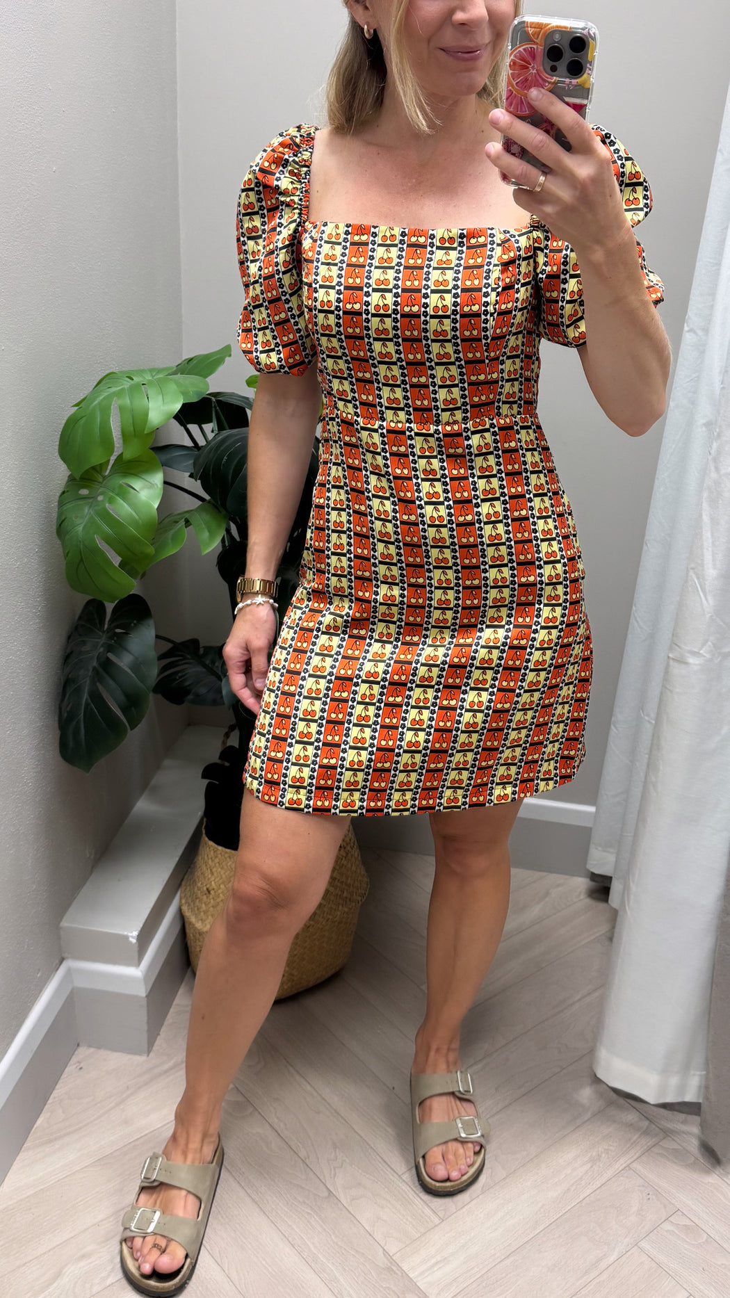 Ck6519 geo cherry dress