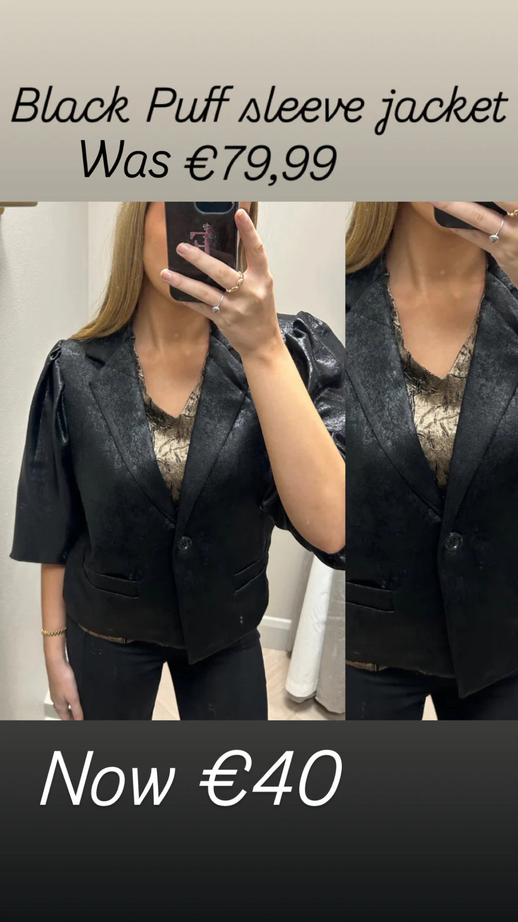 Black Puff sleeve jacket