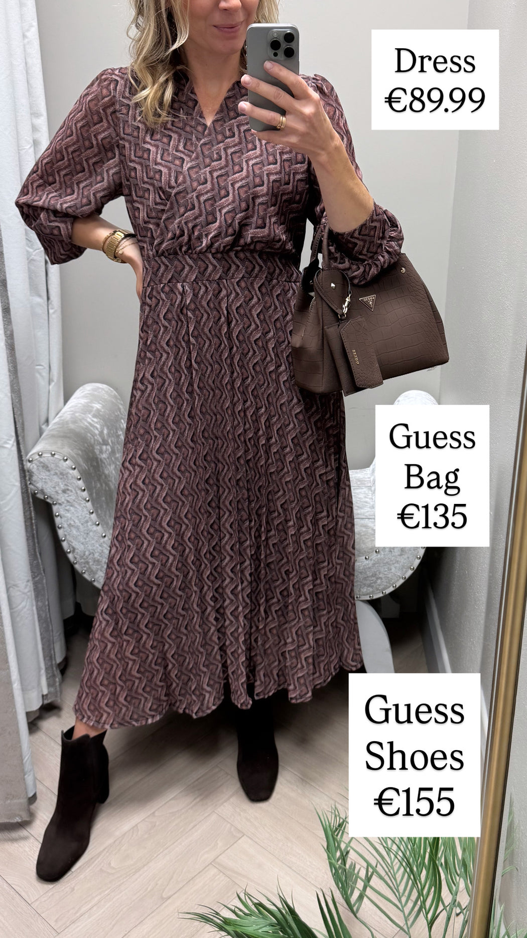 Guess Lorella Small Girlfriend Tote in Espresso cg230622