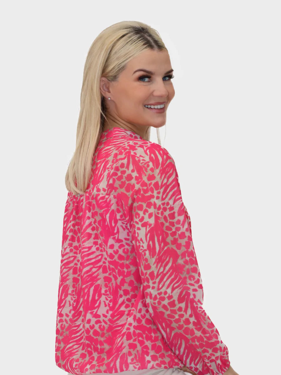 Pink animal print Bella band top