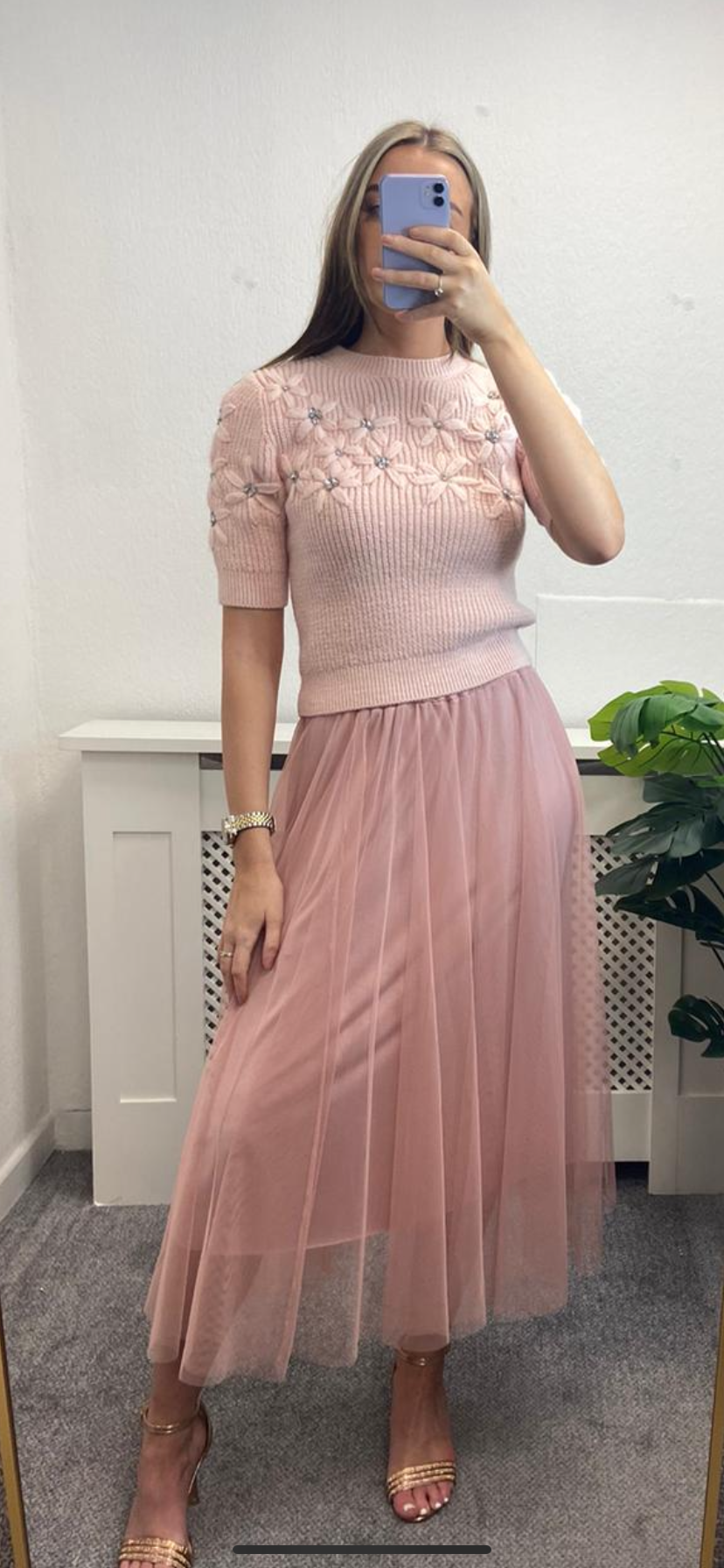 Pink Rose tulle skirt