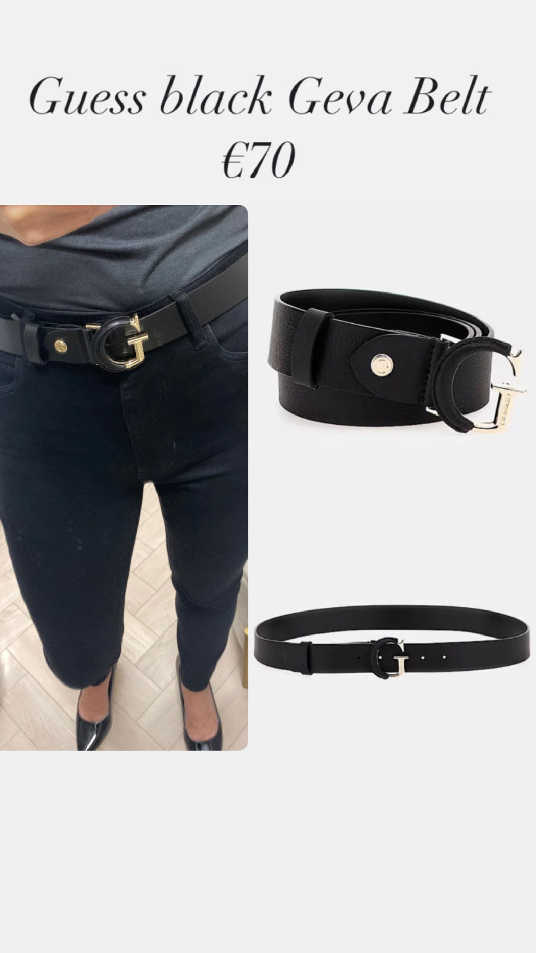 BW7823LEA35 Guess black Geva Belt
