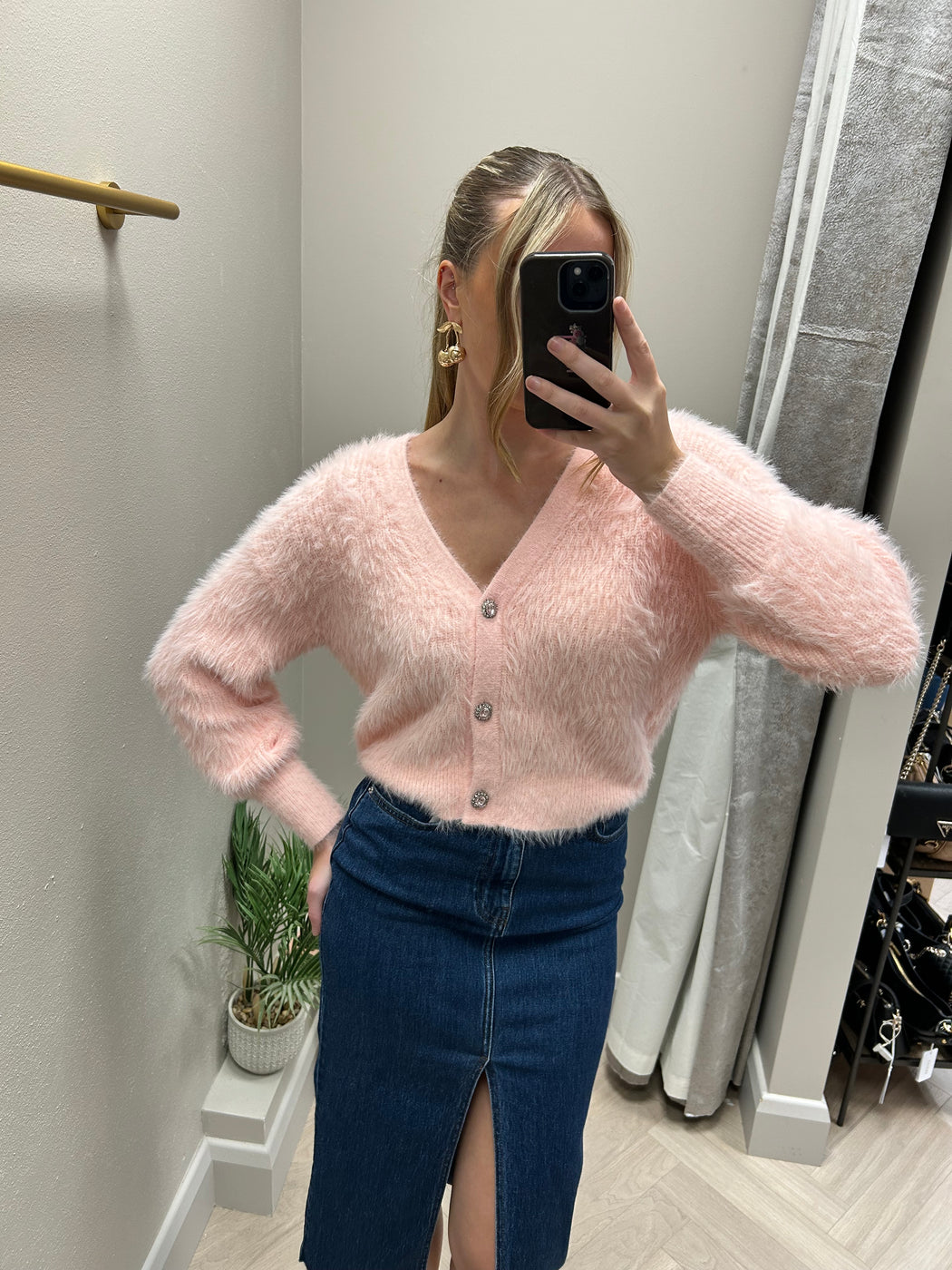 Guess pink keyla cardi